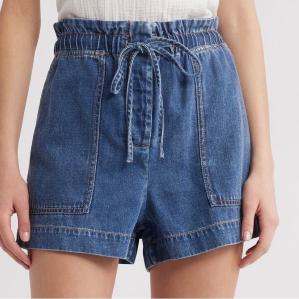 NEW Rails Foster Paperbag Denim Shorts in Classic Blue